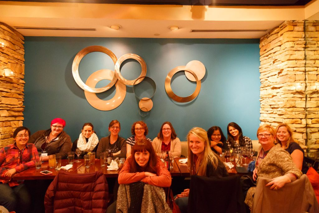 Photo by Anna Pawlicka from the Lambda Ladies dinner at Clojure/west 2014 in Portland.